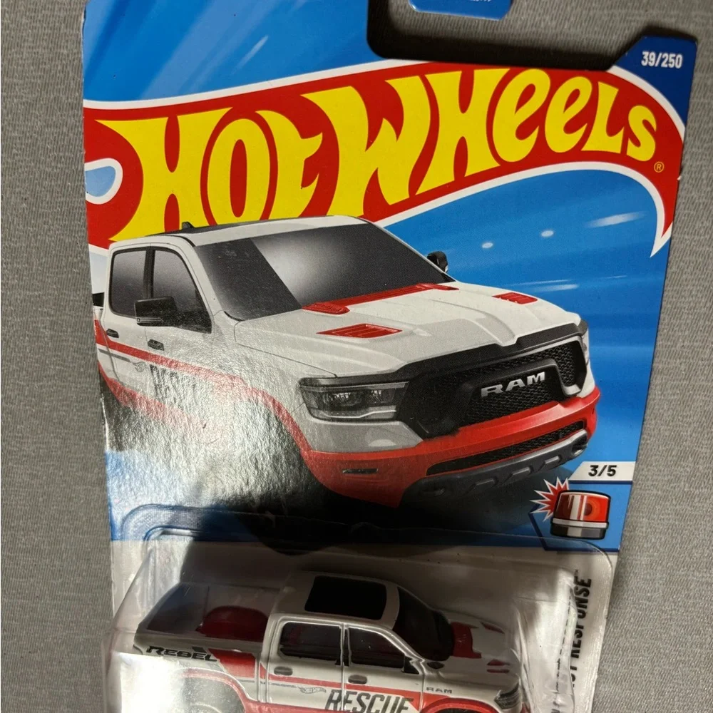 Hot Wheels Red and White Ram 1500 TRX Toy Car